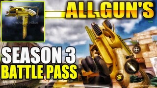 Season 3 Battle Pass All Gun's Showcase & Gameplay || Mac 10 Banana Blaster || Season 3 Cod Mobile