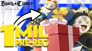 1 MILLION GLOBAL PRE-REGISTRATIONS REACHED! MORE FREE REWARDS + GOODIES | Black Clover Mobile