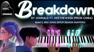 BREAKDOWN (RUMI & JINU SONG) by Johnald ft. Keetheweeb - KPOP DEMON HUNTERS piano cover / tutorial