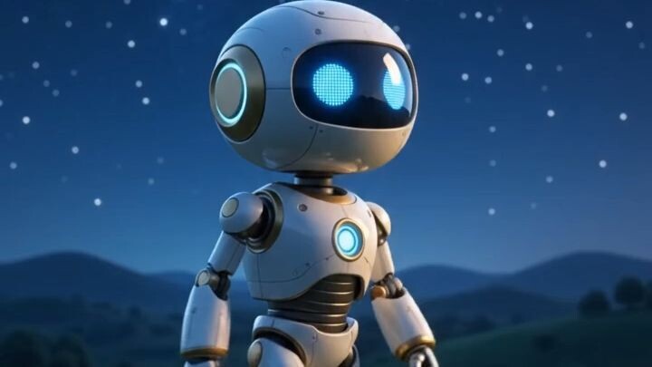 他偷偷收藏星星，直到那个夜晚… ✨🤖  (Traducción: "Guardó estrellas en secreto... hasta aquella noche.")