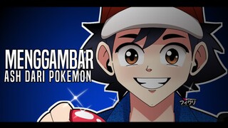 Menggambar Ash Tokoh Utama dari Anime Pokemon