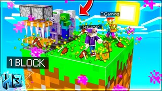 H3 Cùng T Gaming Xây Dựng MÁY FARM QUÁI VẬT *Thử Thách SINH TỒN TRÊN 1 BLOCK | tập 5 - OneBlock