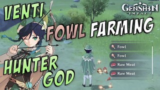 GENSHIN IMPACT - Best Fowl Farming Locations - Venti the Hunter God