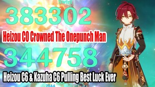 Heizou C6 & Kazuha C6 Pulling Best Luck Ever - Heizou C0 Crowned 400k Onepunch Man Showcase