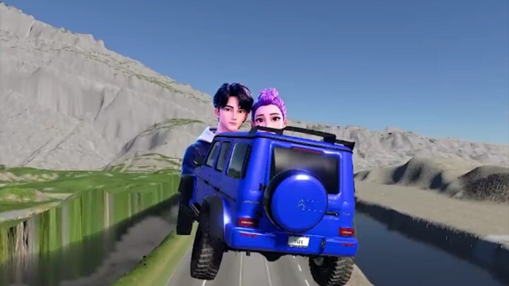 小车变大车！挑战火山熔岩尖刺地带 | BeamNG.drive 🌋(Small car to big car! Challenging the volcanic lava spike zone)