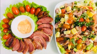 Cách Làm Đùi Gà Tây Xông Khói Áp Chảo và  Trộn Salad Kiểu Nga#Món Ngon Đãi Tiệc #hvmd#tập138