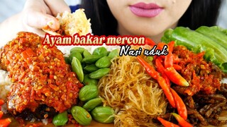 ASMR AYAM BAKAR MERCON,  NASI UDUK, PETE | ASMR MUKBANG INDONESIA