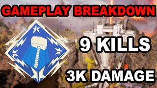 My Apex Legends Gameplay Breakdown. I  9 kills, 3K damage. I Wingman + R99.