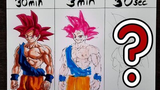 挑战30秒/3分钟/30分钟，能画出什么样的超赛神悟空？