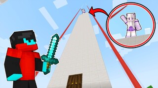 Climbing Up The Tower To Save My Friend in Minecraft