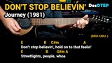 Don't Stop Believin' - Journey (1981) - Easy Guitar Chords Tutorial with Lyrics