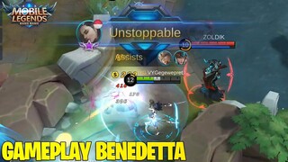GAMEPLAY BENEDETTA - ASSASSIN DENGAN MOBILITAS PALING TINGGI! MOBILE LEGENDS