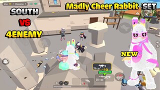 Play with NEW Madly Cheer Rabbit SET | SOLO VS SQUAD | SOUTH SAUSAGE MAN