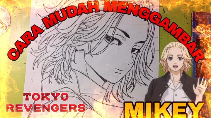 cara mudah menggambar anime Tokyo revengers, Mikey