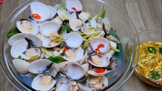 NGHÊU HẤP SẢ và cách làm nước mắm chấm nghêu hấp cực ngon mà dễ làm - Tú Lê Miền Tây