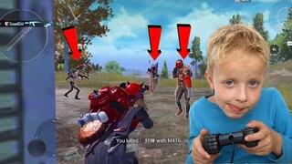 INSANE GAMEPLAY WITH A KID | PUBG MOBILE - IPAD MINI 5