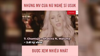 những MV của nữ nghệ sĩ USUK được xem nhiều nhất #usuk