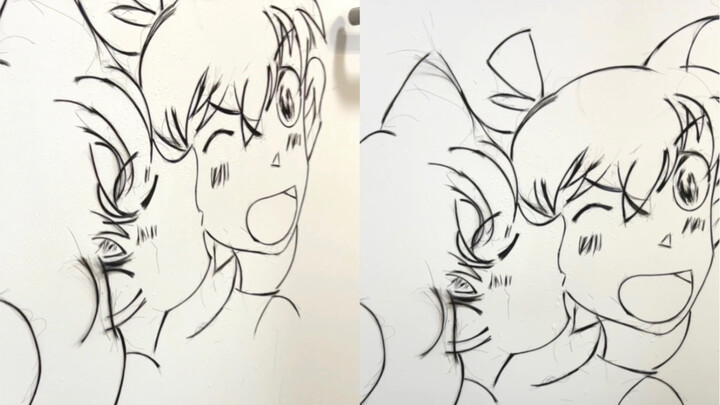 Saya menggambar Shinichi dan Maorilan dengan rambut saya sendiri