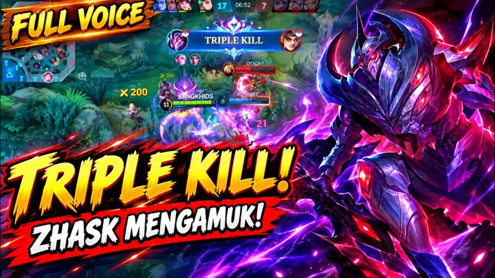 TRIPLE KILL! ZHASK MENGAMUK, MUSUH AUTO PANIK 🔥👿 | Mobile Legends