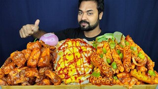 KOREAN SPICY OCTOPUS, FRIED EGGS, SQUID MASALA, FRIED RICE, SALAD, CHILI MUKBANG ASMR EATING SHOW |