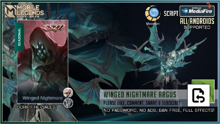 Argus Winged Nightmare seasonal skin script | Full effects, no password, no ads, and a backup file!