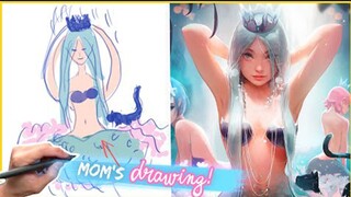 Mẹ ơi, cứ vẽ tiếp đi. Nếu mẹ không sửa lại cho tốt, con trai mẹ sẽ thua mất! ! !