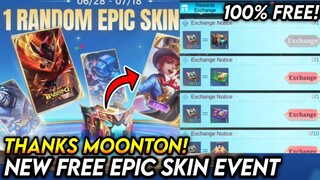 NEW EVENT!! FREE EPIC SKIN FROM MOONTON - MLBB