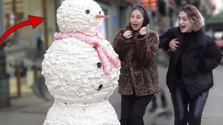 SCARY SNOWMAN PRANK 2020 - เรื่องตลกที่ซ่อนอยู่ในกล้อง