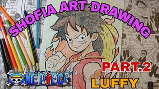 DRAWING ANIME ONE PIECE KARAKTER LUFFY part.2