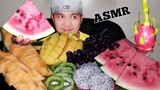 ASMR FRUIT PLATTER  SWEET MELON KIWI MANGO GRAPES WATER MELON AND DRAGON FRUIT | MUKBANG 먹방