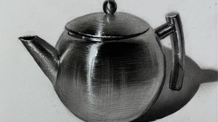 【ภาพนิ่งด้วยดินสอ】ดื่มด่ำไปกับการวาดกาน้ำสแตนเลส