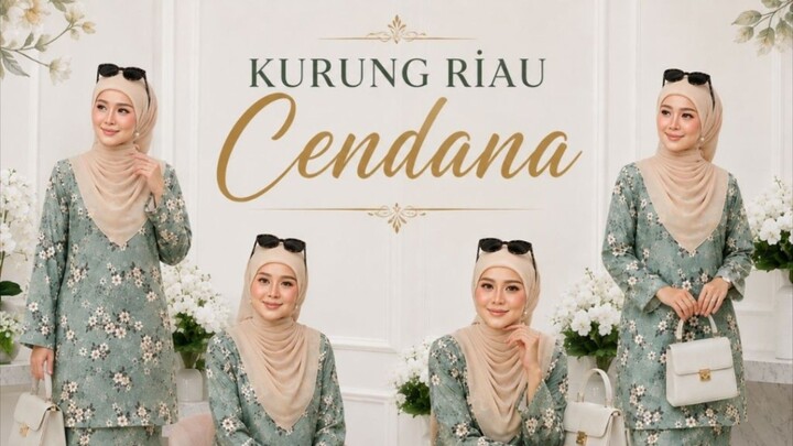 Cendana Riau-style Baju Kurung featuring a floral pattern;