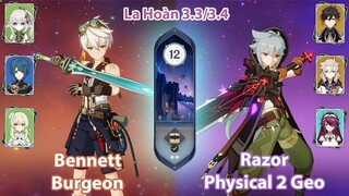 C6 Bennett Burgeon & C6 Razor Physical 2 Geo | La Hoàn Thâm Cảnh Tầng 12 | Genshin Impact 3.3/3.4