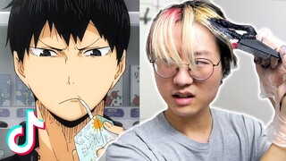 Dyeing my hair black to recreate a Kageyama cosplay I saw on Tiktok