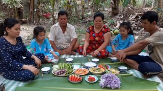 Mắm Chưng Hột Vịt Thịt Ba Rọi Chấm Đậu Rồng Cà Pháo Ăn Ngoài Vườn Thiệt Ngon| TKQ & Family T564