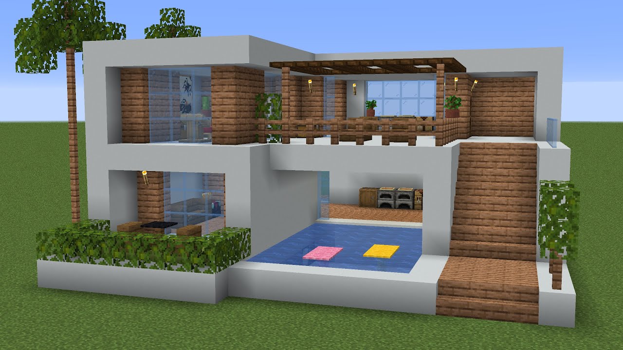 🦊How to make an easy modern house in MINECRAFT 