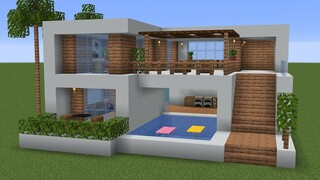 Minecraft - How to build a Modern Vacation House 5