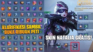 KLARIFIKASI SAMBIL BUKA RIBUAN PETI LANGKA + EVENT SKIN NATALIA DEADLY MAMBA GRATIS! MOBILE LEGEND