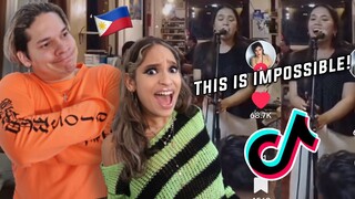 She's CRACKED! Latinos react to Filipino VIBRATO Singing Challenge