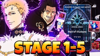 USE THESE TEAMS TO BEAT THE *NEW* HALL OF ILLUSIONS STAGES 1-5! | Black Clover Mobile