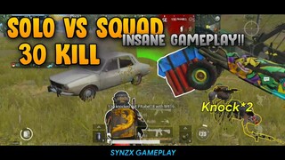 SynzX Gameplay | SOLO VS SQUAD - 30 KILL  | PUBG Mobile