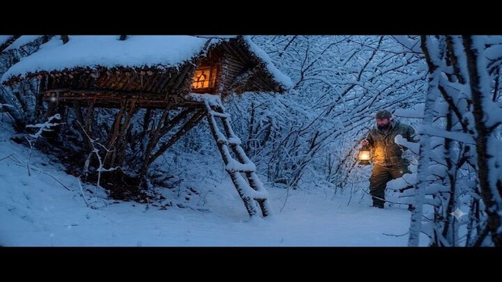 WINTER SURVIVAL Man Builds 5 Epic Bushcraft Shelters from start to finish