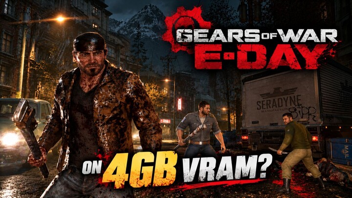 Gears of War E-Day on 4GB VRAM – Frame Gen Saves