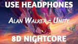 8D Nightcore - Unity (Alan Walker)