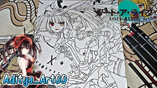 Speed Drawing menggambar kurumi tokisaki dari serial anime ( Date A live ) part#1