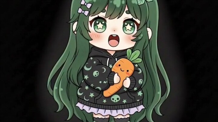 cute girl with carrot toy