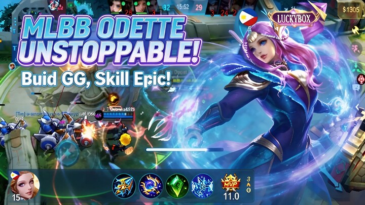 ⚡MLBB ODETTE GILA! Build Ini Bikin Damage 1 Hit Kill! 🔥💀 Skill Epic Must Watch! 🎯✨