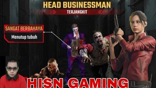 game zombie fire 3D.  zombie head businessman