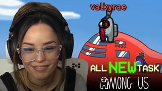 Valkyrae's Reaction on Every NEW Task in AMONG US Airship Map!