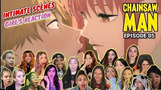 GIRLS REACTION VIDEO : DENJI, MAKIMA AND POWER INTIMATE SCENES / CHAINSAW MAN EPISODE 05